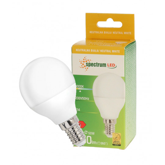 LED bulb ball E14 230V 8W neutral NW SPECTRUM