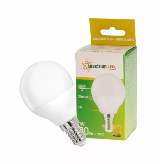 LED bulb ball E14 230V 1W neutral NW SPECTRUM