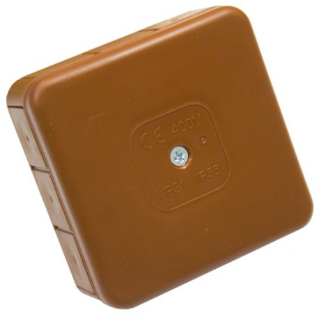 Puszka brązowa natynkowa 031-02 85x85x37 IP55 ViPlast