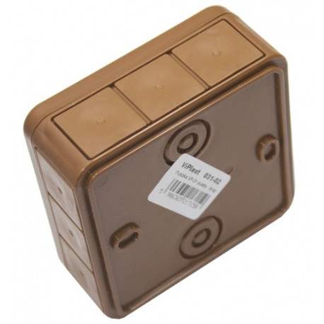 Puszka brązowa natynkowa 031-02 85x85x37 IP55 ViPlast