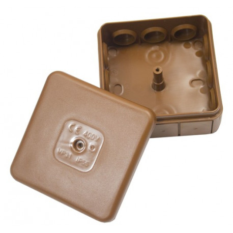 Puszka brązowa natynkowa 031-02 85x85x37 IP55 ViPlast