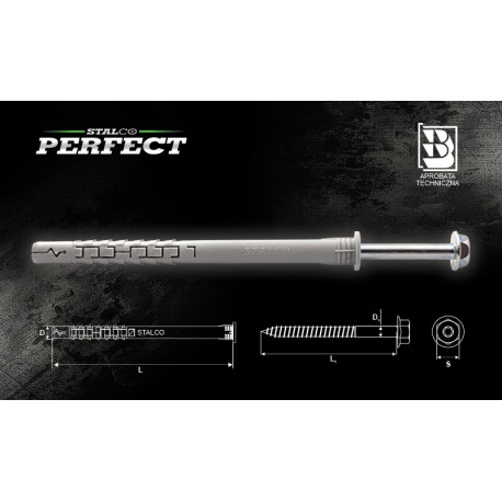 Kołek rozporowy ramowy Torx TXK-10X250 Stalco