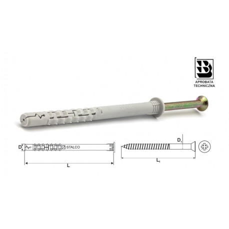 Kołek rozporowy ramowy wkręt PXS 10x200