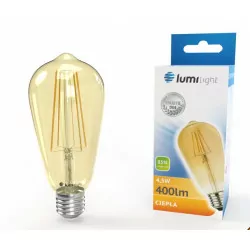 Żarówka LED E27 4,5W GOLD WW ST64-FLMG LL3555 LUMILIGHT
