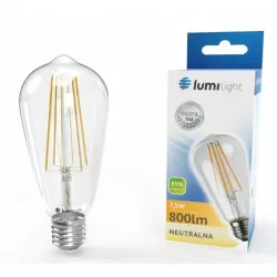 Żarówka LED E27 7,5W NW 4000K ST64-FLM LL4552 LUMILIGHT