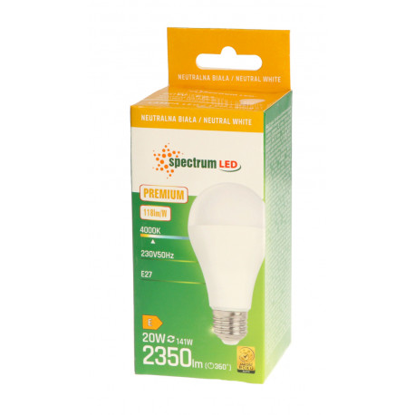 Żarówka LED GLS E27 20W neutralna PREMIUM Spectrum