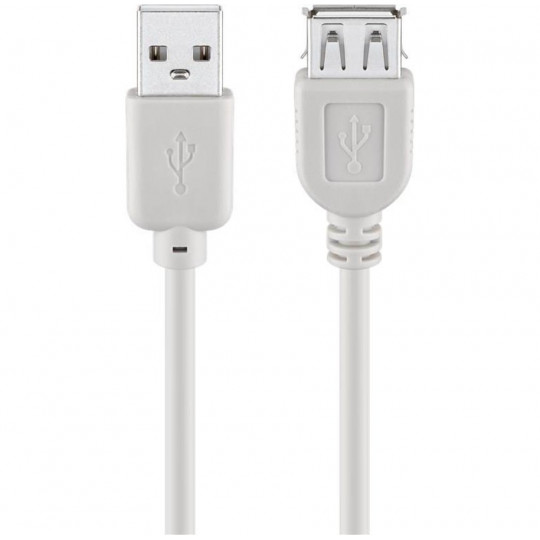 Kabel USB USB-A - USB-A 3 metry biały GOOBAY