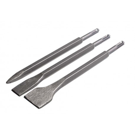 Dłuta komplet 3 sztuki szpic, wąskie, szerokie SDS+ S-28225 Stalco