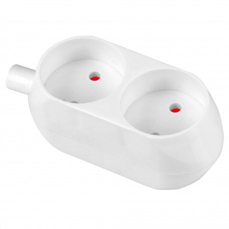 Gniazdo przenośne 2x2P bez uziemienia GN-260 BIAŁY Plastrol