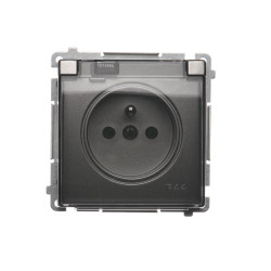 Basic Gniazdo 1-krotne z uziemieniem BMGZ1B.01/29a satyna SIMON