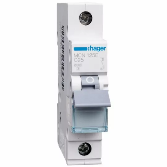 MCN125E Hager 1P C25A overcurrent circuit breaker