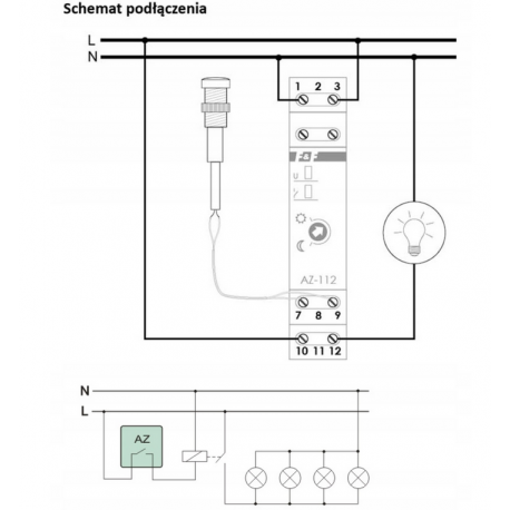 Automat zmierzchowy AZ-112 DIN 16A 230V F&F
