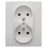 Berker square double grounded socket white Hager