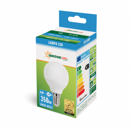 Żarówka LED Kulka 4W 230V E14 CW zimna Spectrum