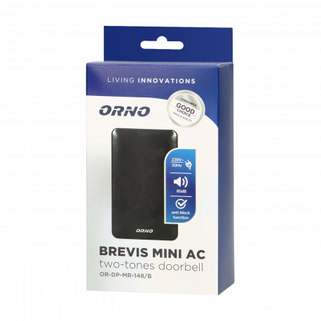 Dzwonek Gong dwutonowy Brevis Mini czarny OR-DP-MR-148/B ORNO