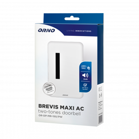 Dzwonek Gong 2-T Brevis Maxi biały OR-DP-MR-150/PW ORNO
