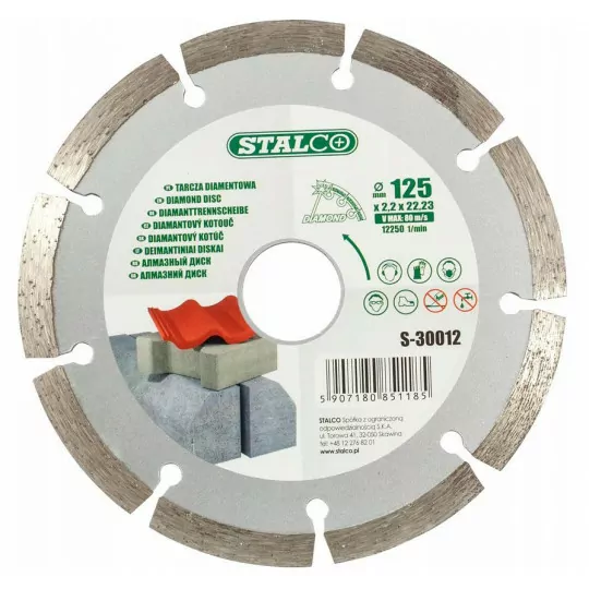 Tarcza diamentowa SEGMENTOWA do cięcia na sucho 125mm S-30012 STALCO
