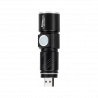 Latarka LED aluminiowa 3W wtyk USB zoom URZ0914 REBEL