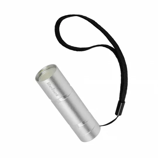 Latarka LED mini 1W aluminiowa bateryjna silver 3xAAA URZ0904 REBEL