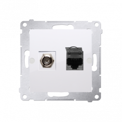 Simon54 SAT+RJ45 socket outlet k.6 DASFRJ45.01/11 white