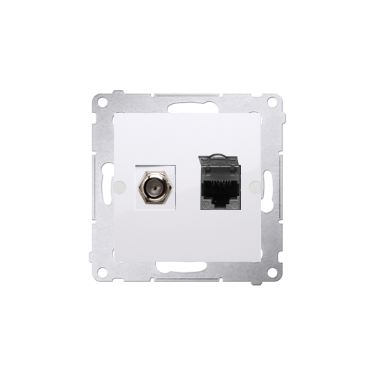 Simon54 SAT+RJ45 category 6 socket DASFRJ45.01/11 white