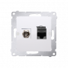 Simon54 SAT+RJ45 category 6 socket DASFRJ45.01/11 white