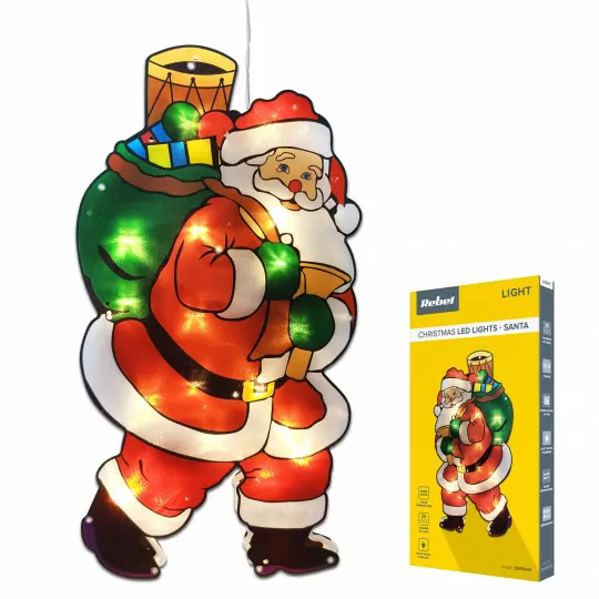 Lampki świąteczne ozdoba LED MIKOŁAJ na baterie 3xAAA ZAR0543 REBEL