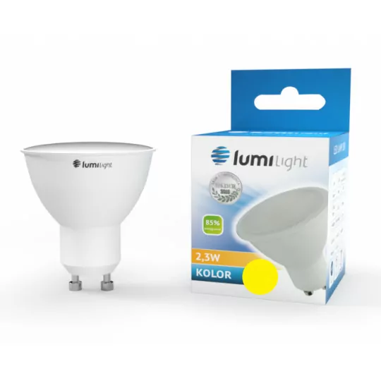 Żarówka LED GU10 2,3W barwa żółta 230V LL3784 LUMILIGHT