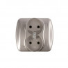 Akord double grounded socket AGZ2/26 silver SIMON