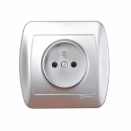 Akord single socket z/u 16A IP20 AGZ1E/26 silver SIMON
