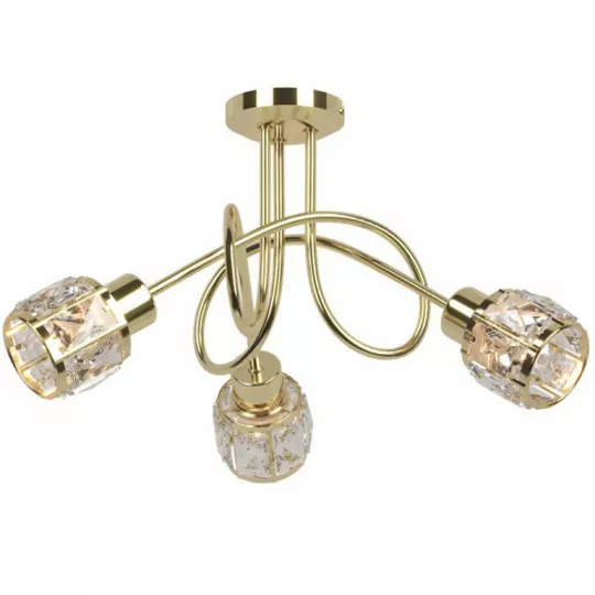 Lampa sufitowa plafon kryształki DESALIA-3X złota VITALUX