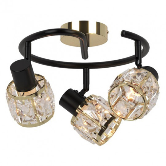 Lampa plafon sufitowy glamour DESALIA-3R czarno-złoty VITALUX