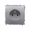 Basic 1gang grounded socket outlet BMGZ1.01/21 inox SIMON