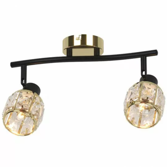 Lampa sufitowa DESALIA-2 czarno-złota glamour listwa VITALUX