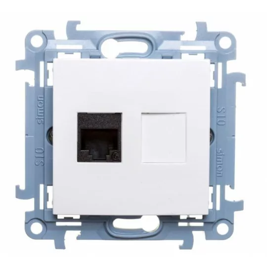SIMON10 Gniazdo komputerowe pojedyncze kat.6 RJ45 C61.01/11 białe