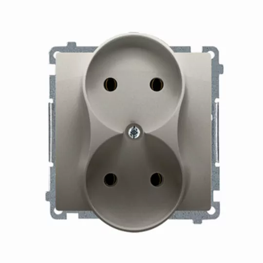 Basic 2-socket without grounding BMG2M.01/29 satin SIMON Basic 2-socket without grounding BMG2M.01/29 satin SIMON