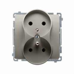 Basic 2gang socket outlet BMGZ2M.01/29 satin