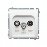 Basic TV/SAT/SAT antenna outlet BMZAR+SAT3.1-P2 white SIMON