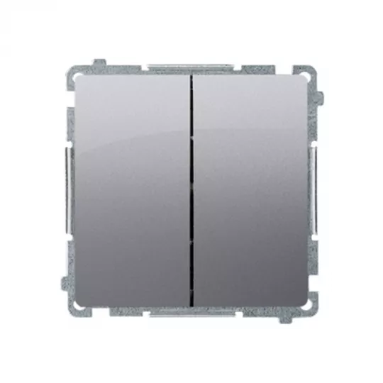 Basic double-switch BMW6/2.01/21 inox SIMON Basic double-switch BMW6/2.01/21 inox SIMON