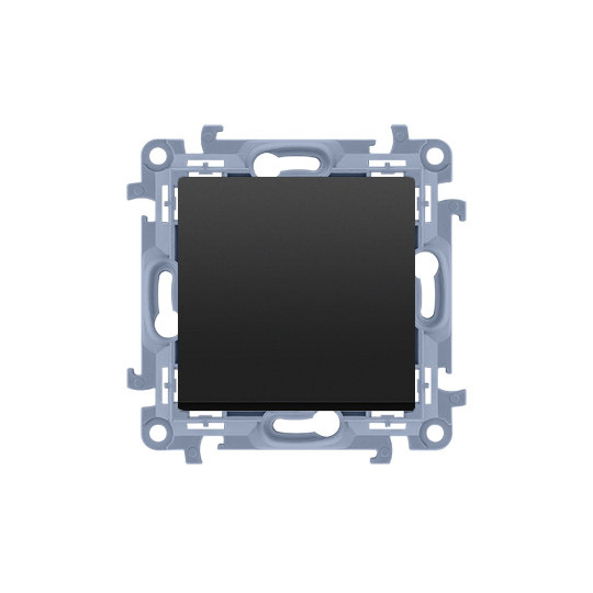 Simon10 Łącznik przycisk jednobiegunowy śrubowy CW1.01/49 czarny mat KONTAKT SIMON