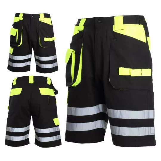 Spodenki krótkie ochronne odblaskowe czarno-żółte rozmiar L L4070503 LAHTI PRO