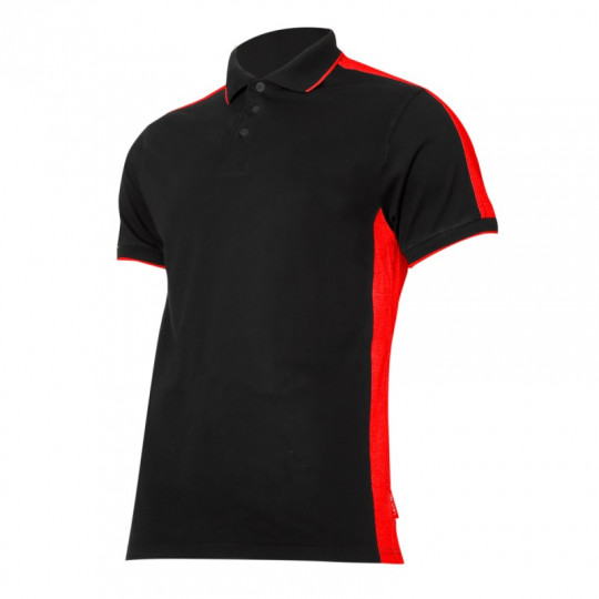 Koszulka polo T-SHIRT czarno-czerwony rozmiar XL L4032104 LAHTI PRO