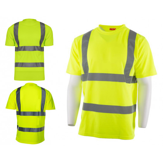 Koszulka T-SHIRT ostrzegawcza odblaskowa NEONOWA żółta rozmiar L L4020803 LAHTI PRO