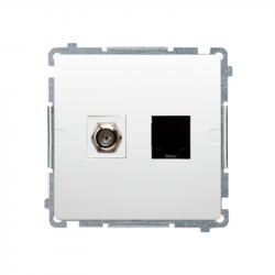 Basic Gniazdo Antenowe F + Gn RJ45 BMAFRJ45.01/11 biały