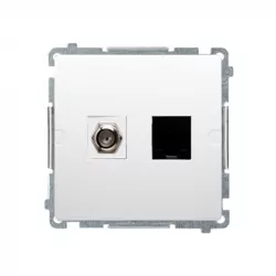 Basic Gniazdo Antenowe F + Gn RJ45 BMAFRJ45.01/11 biały