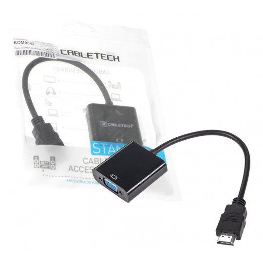 Złącze adapter wtyk HDMI - gniazdo VGA KOM0842 CABLETECH