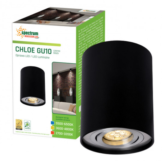 CHLOE black GU10 ceiling plafond lamp SLIP004003 SPECTRUM LED