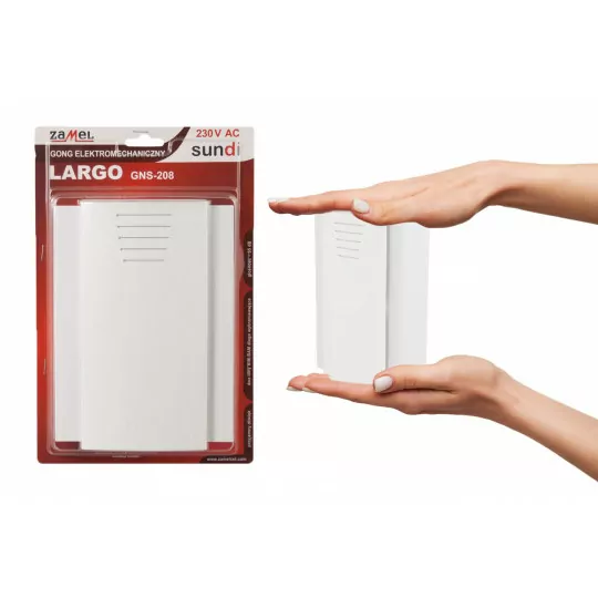 Dzwonek gong bezprzewodowy elektromechaniczny LARGO GNS-208 230V ZAMEL