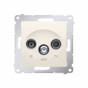 Simon54 R-TV-SAT antenna terminal socket DASK.01/41 beige