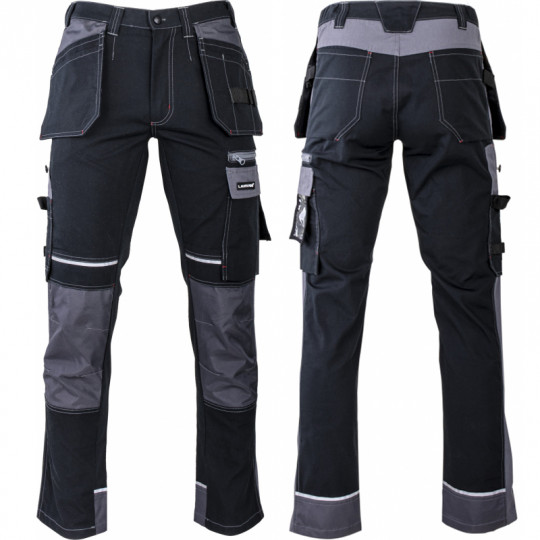 Spodnie robocze monterskie ze wzmocnieniami czarne rozmiar XL L4052004 LAHTI PRO